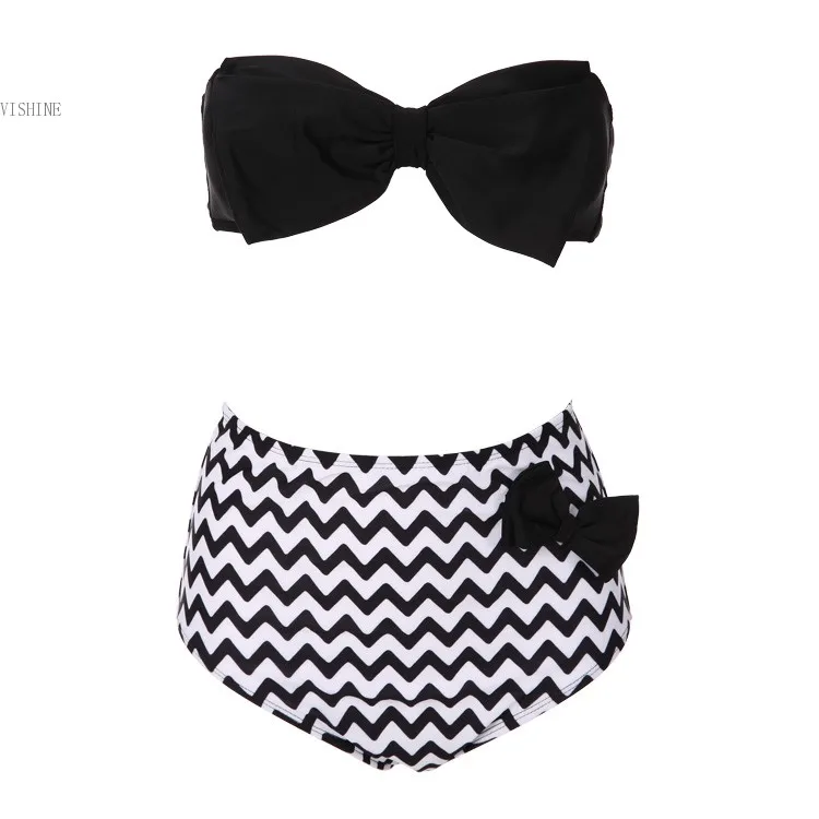 2015 Summer Beach Bikini high waisted Sleeveless Halter Set Push Up Swimwear Yellow/Watermelon Red 18 |