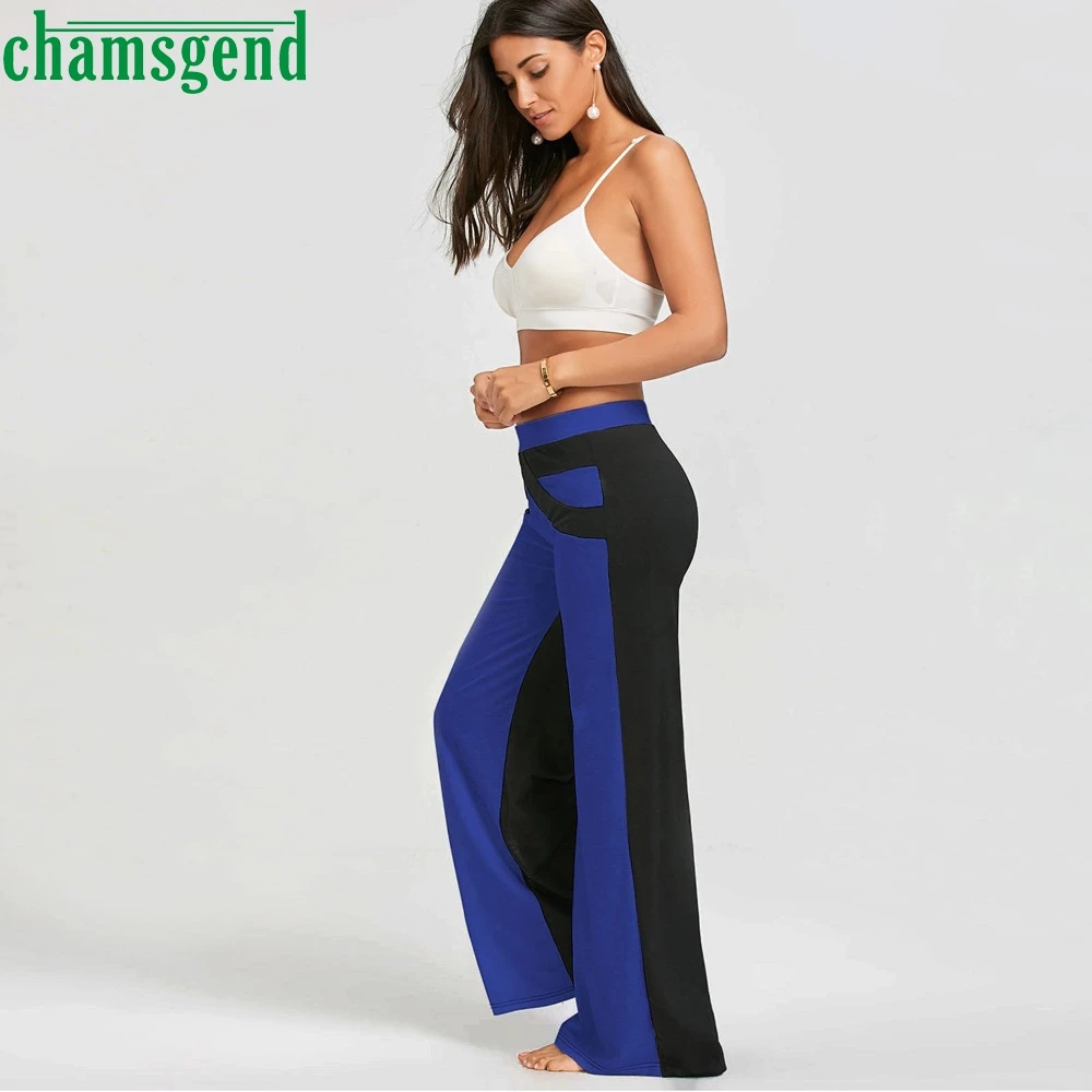 Брюки для йоги CHAMSGEND лоскутные штаны повседневные брюки со средней талией