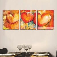 hot selling love heart pure hand painted modern abstract oil painting on canvas art decorative wall pictures home decor