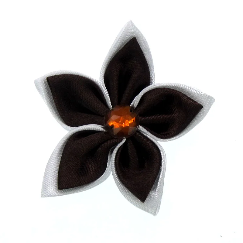 20 шт. сатиновые цветы стразы в форме звезды 2 слоя аппликация шитье бант для волос