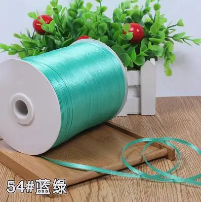 22 метра 3 мм ручной работы DIY материал шелковый атлас ленты ремесло швейная ткань рождественские принадлежности для свадебной вечеринки украшения подарочная упаковка - Цвет: Blue Green