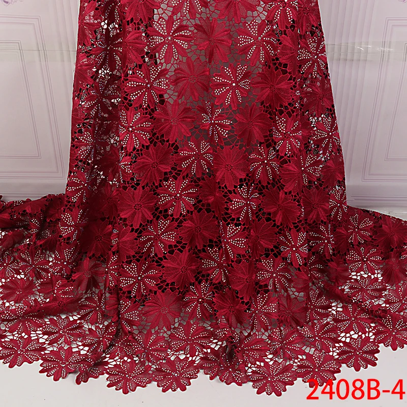 Водорастворимая кружевная африканская ткань с камнями высокое качество