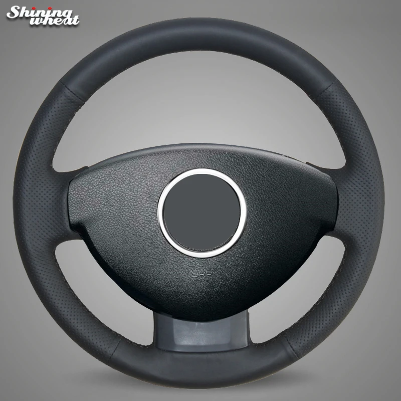 Черный кожаный чехол рулевого колеса автомобиля BANNIS для Renault Duster Dacia 2011 2015|Чехлы