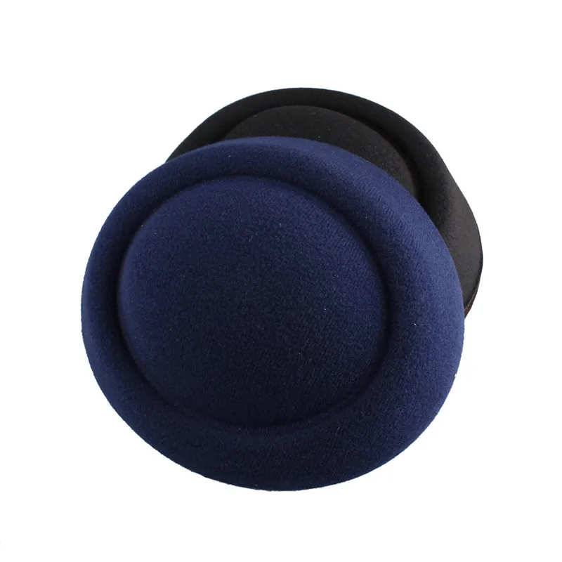 Бирюзовый синий 16 см чародей DIY millinery аксессуар для волос пиллбокс основа для шляпы с вуалью полиэстер мини топ шляпа событие MYQH020 - Цвет: Тёмно-синий
