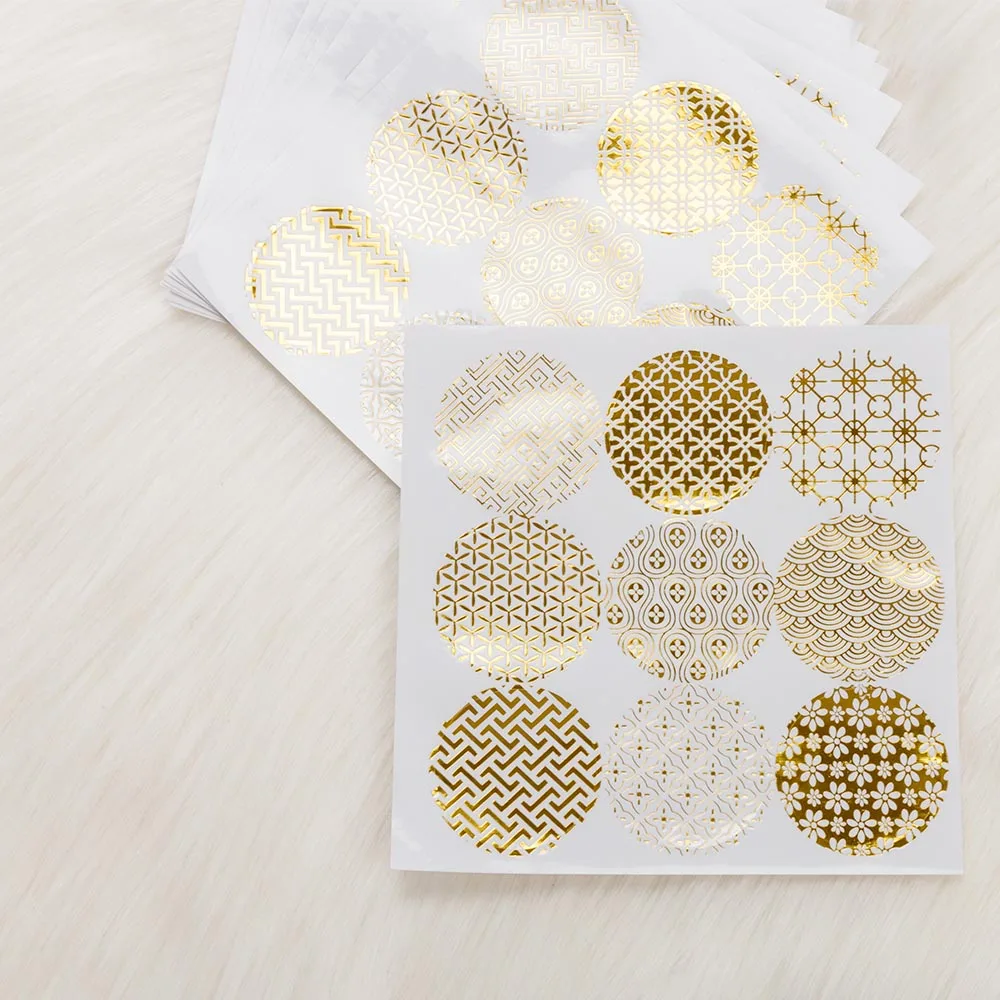 10 листов = 90 штук Золотая геометрия круг ручная работа упаковка для торта
