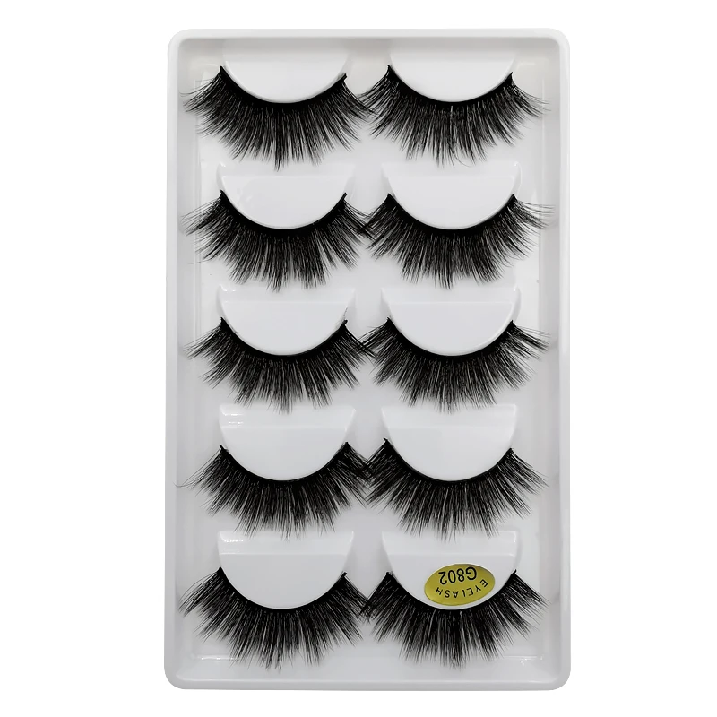 SHIDISHANGPIN 5pairs mink eyelashes natural long false strip 3d lashes make up fake eye extension cilio | Красота и здоровье