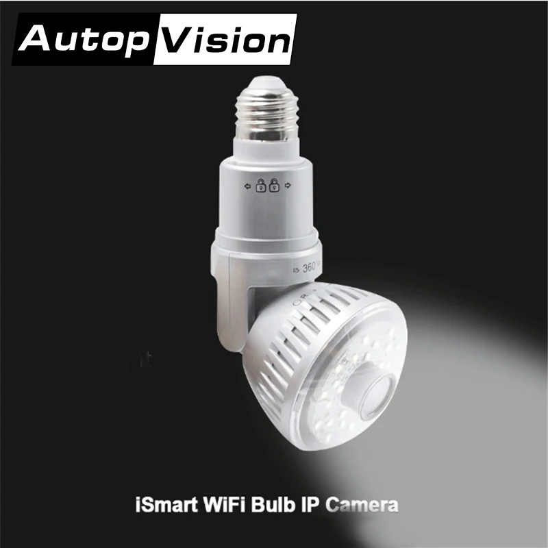960P lamp wifi camera bulb Home security camera bulb white warm yellow light home safe camera Connect route Silver Gold color