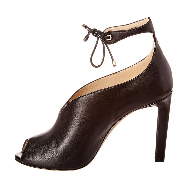 Jual Sepatu Wanita Pumps Hitam Solid Cross-Tied Lace-Up Super Tinggi Tipis Sepatu Hak Round Toe Fashion Seksi Dewasa Kasual Santai 2019