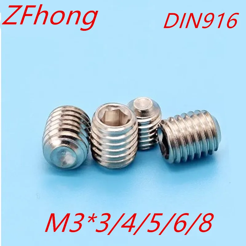 Шестигранная головка из нержавеющей стали DIN916 50 шт. M3 * 3/4/6/8 набор болтов|grub screw|set