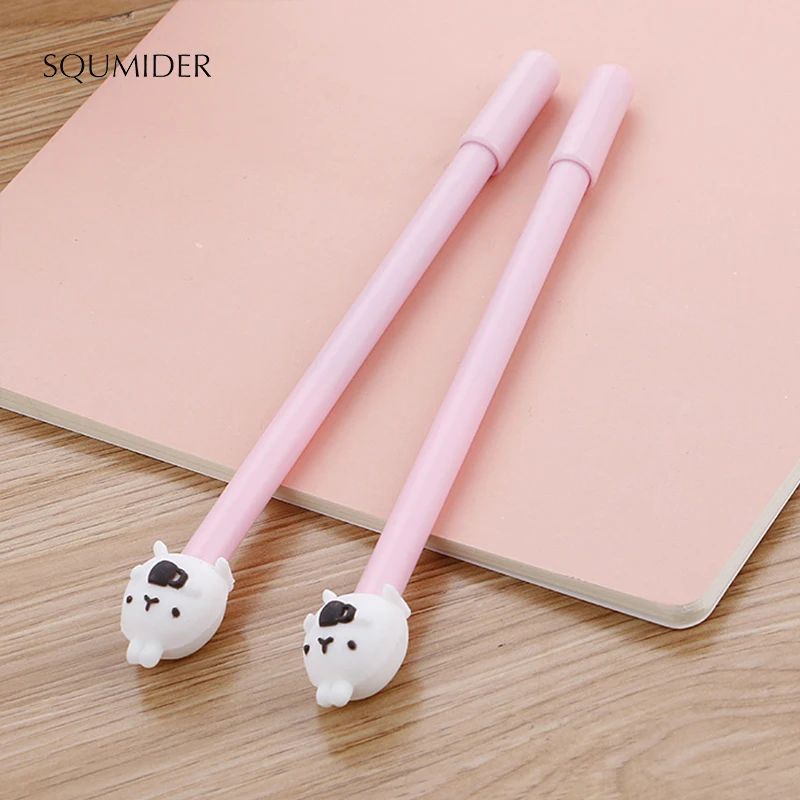 SQUMIDER 0 5 мм 2 шт. 3 цвета Творческий Кофе кролик гелевая ручка Kawaii мягкий