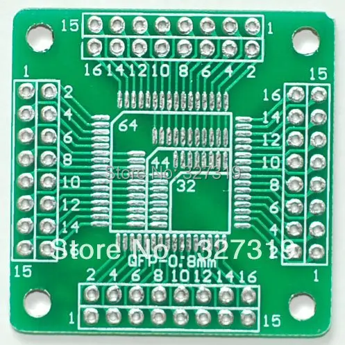 

10pcs QFP32/44/64 0.8mm pitch to dip pcb adapter Board