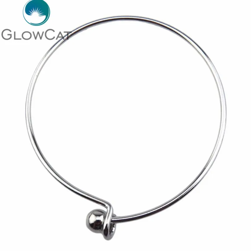 

21586 Kids Girl Women Wrist Cuff Bangle DIY Jewelry Expandable Wire Stainless Steel Bracelet Bangle 1.5mm Thick Dia 2'' 2.2''