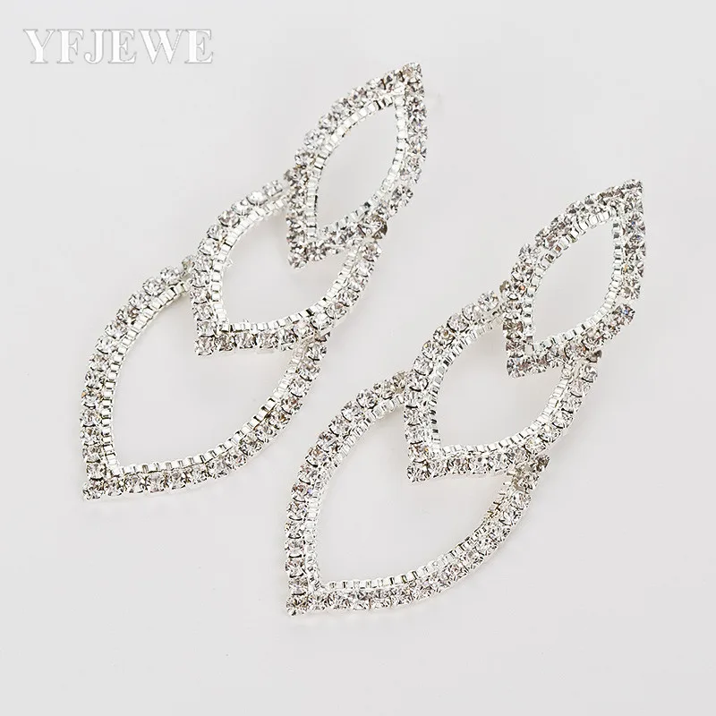 Роскошные свадебные длинные серьги YFJEWE с кристаллами Женские Висячие растениями