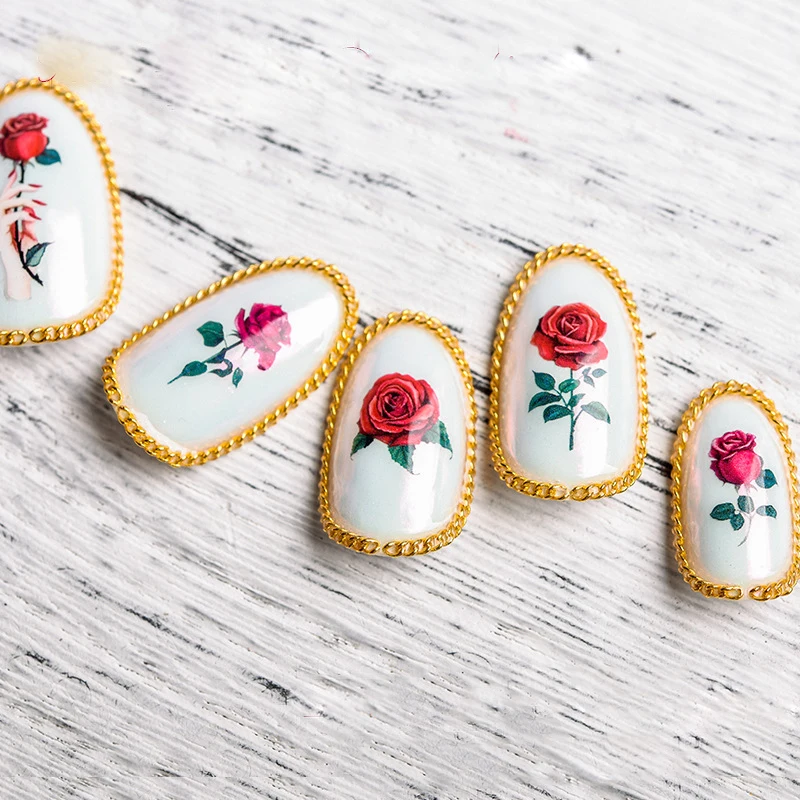 1 лист NailMAD Роза наклейка с цветком для ногтей Наоми стикеры 3D на ногти Nail Art Руки