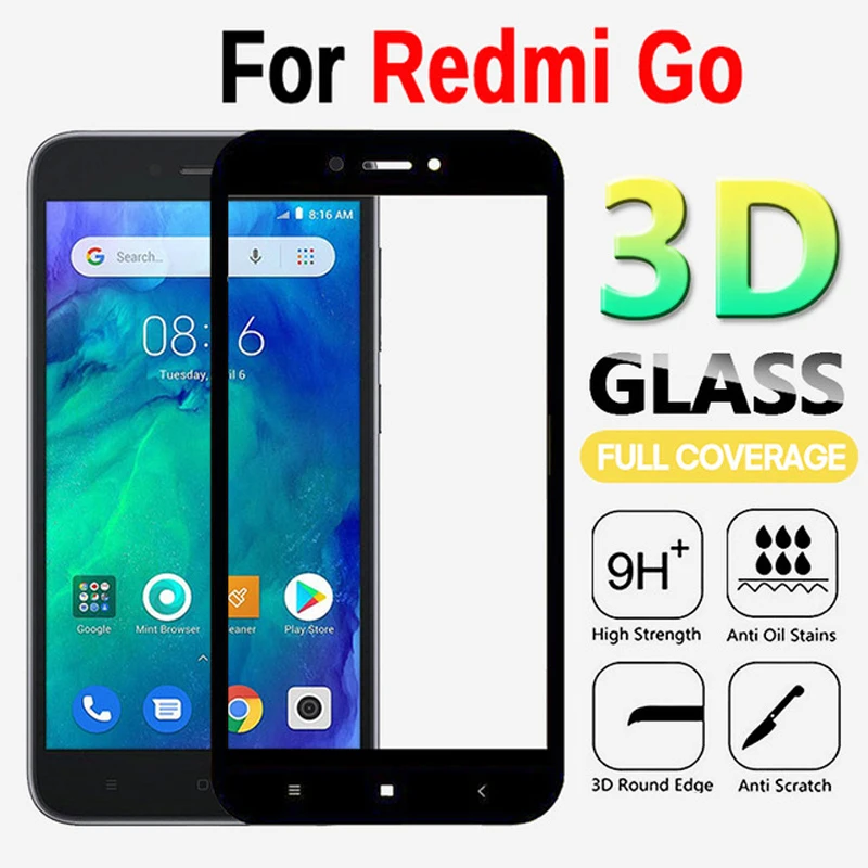 3D закаленное стекло с высоким содержанием алюминия для Xiaomi Redmi Go полноэкранная