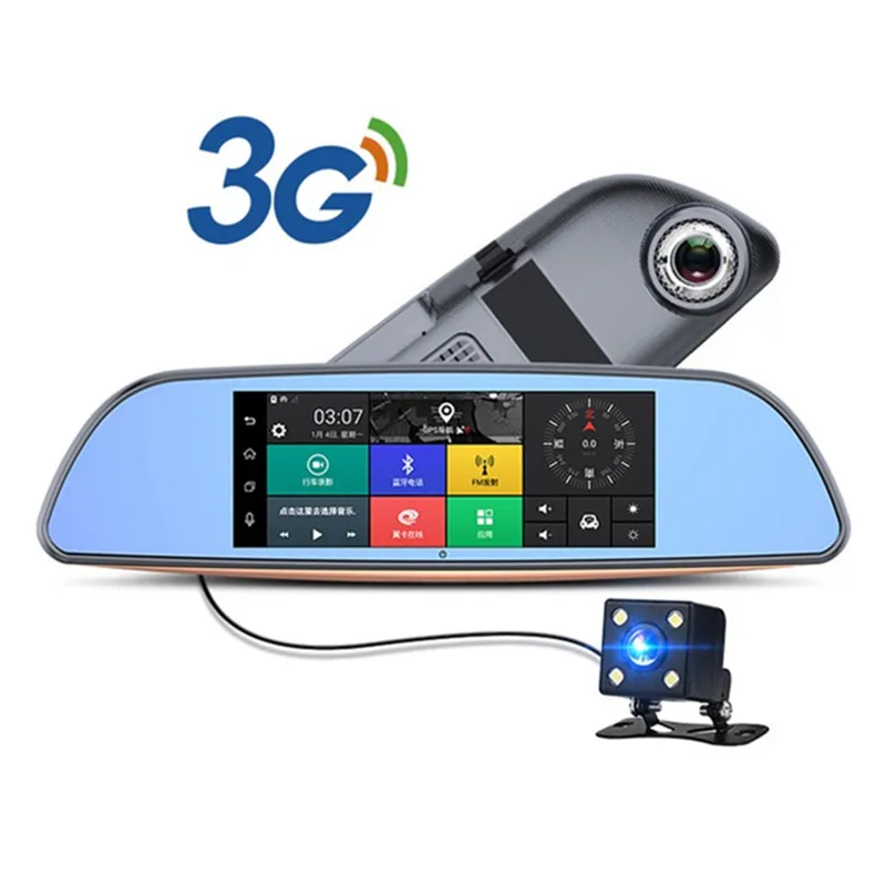 3g Видеорегистраторы для автомобилей + Android 5 0 Bluetooth gps FM передатчик Двойной
