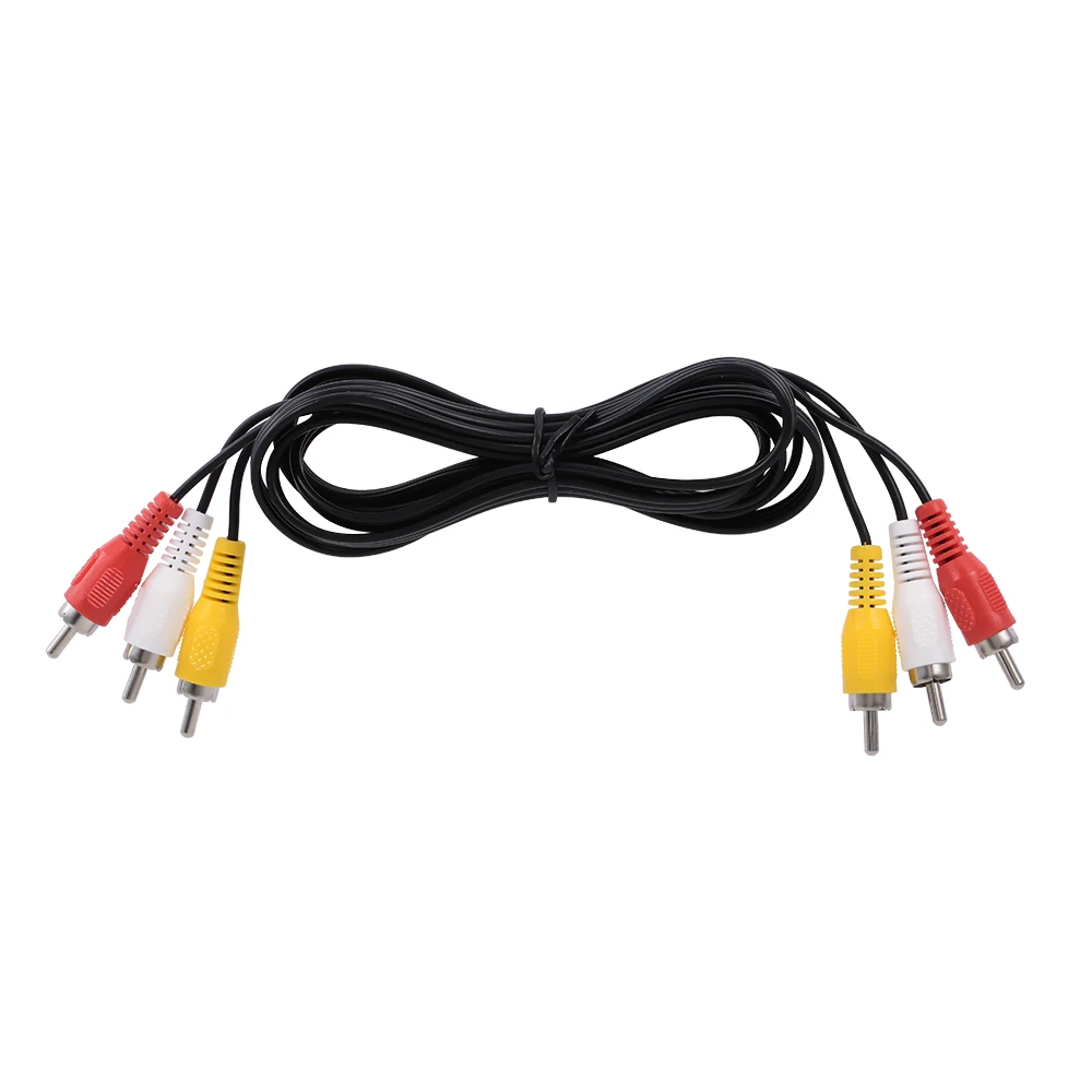 Кабель 3 RCA композитный AV в Аудио Видео Мужчина к мужчине 1 м позолоченный кабель