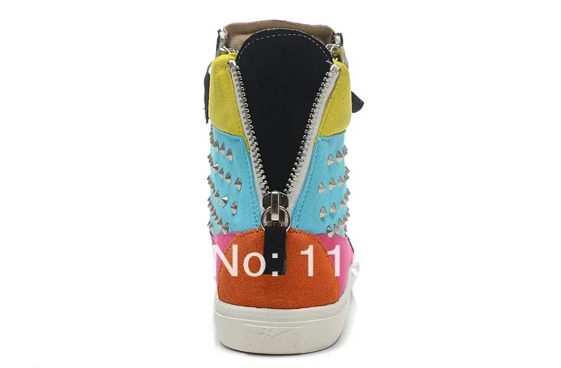 Free Shipping 2014 Fashion Sexy Cheap Flats Red Bottomes Yellow blue pink stitching silver rivets 35 46|sexy fashion|silver suitesexy undies |