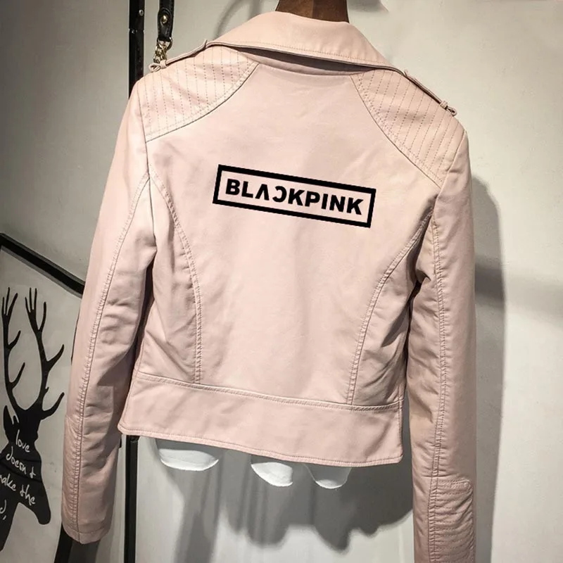 Kpop BLACKPINK корейские зауженные кожаные куртки хорошего качества Женская мода уличная куртка Новая мода короткая куртка одежда