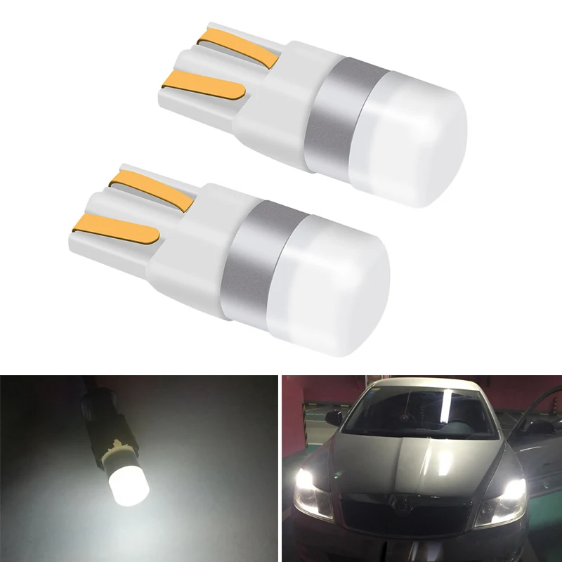 2 шт. T10 светодиодный W5W 3030SMD безошибочный светильник для бровей светильник для век для Skoda Octavia A5 A7 2 Fabia Rapid Superb Yeti