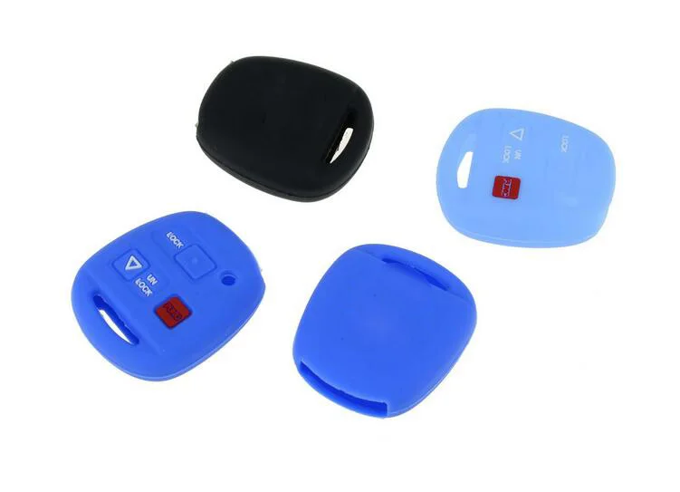 

2 Button Silicone Rubber Key Case Cover Shell Protector Holder For Toyota Camry Prado Highlander Hiace Avensis Yaris Remote key