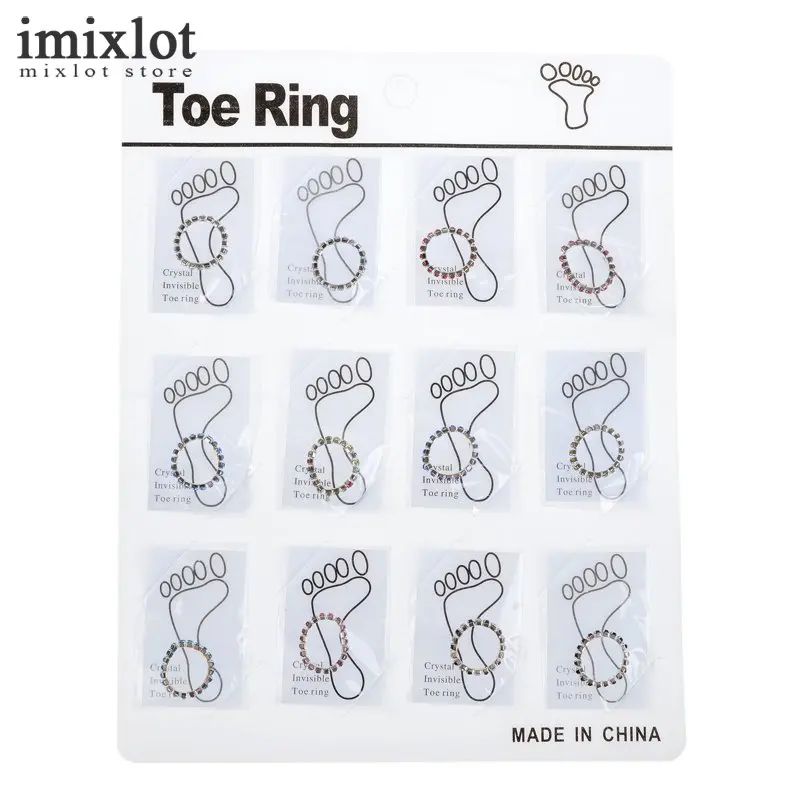 Imixlot 12 шт./лот Смешанная Кристалл Rhinestone палец Кольца для Для женщин Регулируемый