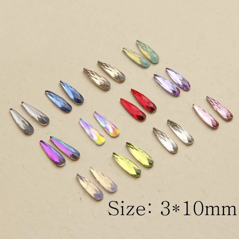 Elessical 10 шт. голографическая k9 кристалл Стекло 3D капли воды Rhinestone Маникюр