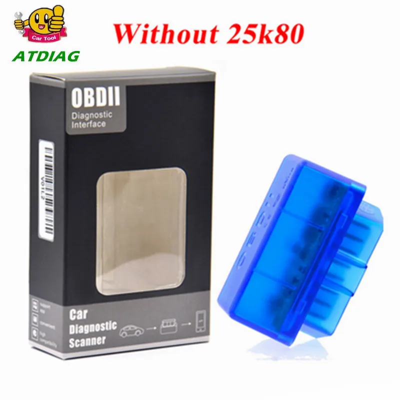 Действительно V1.5 Супер Мини ELM327 Bluetooth ELM 327 PIC18F25K80 версия 1,5 OBD2/OBDII для Android Крутящий момент Автомобильный сканер кода - Цвет: without 25k80 blue