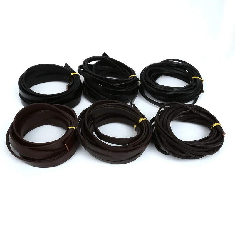 Новое поступление Высококачественная натуральная кожа веревочный шнур черный