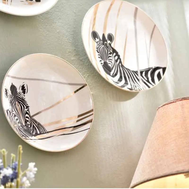 Настенные подвесные тарелки Zebra Bone China керамическая декоративная тарелка с