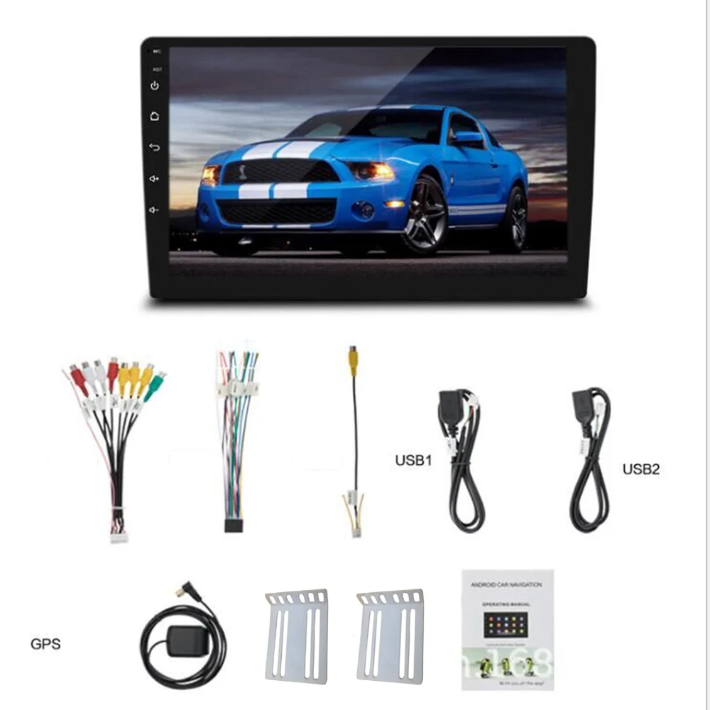 Универсальный автомобильный радиоприемник 9/10 дюйма Android 8 1 2 Din на DVD-плеер