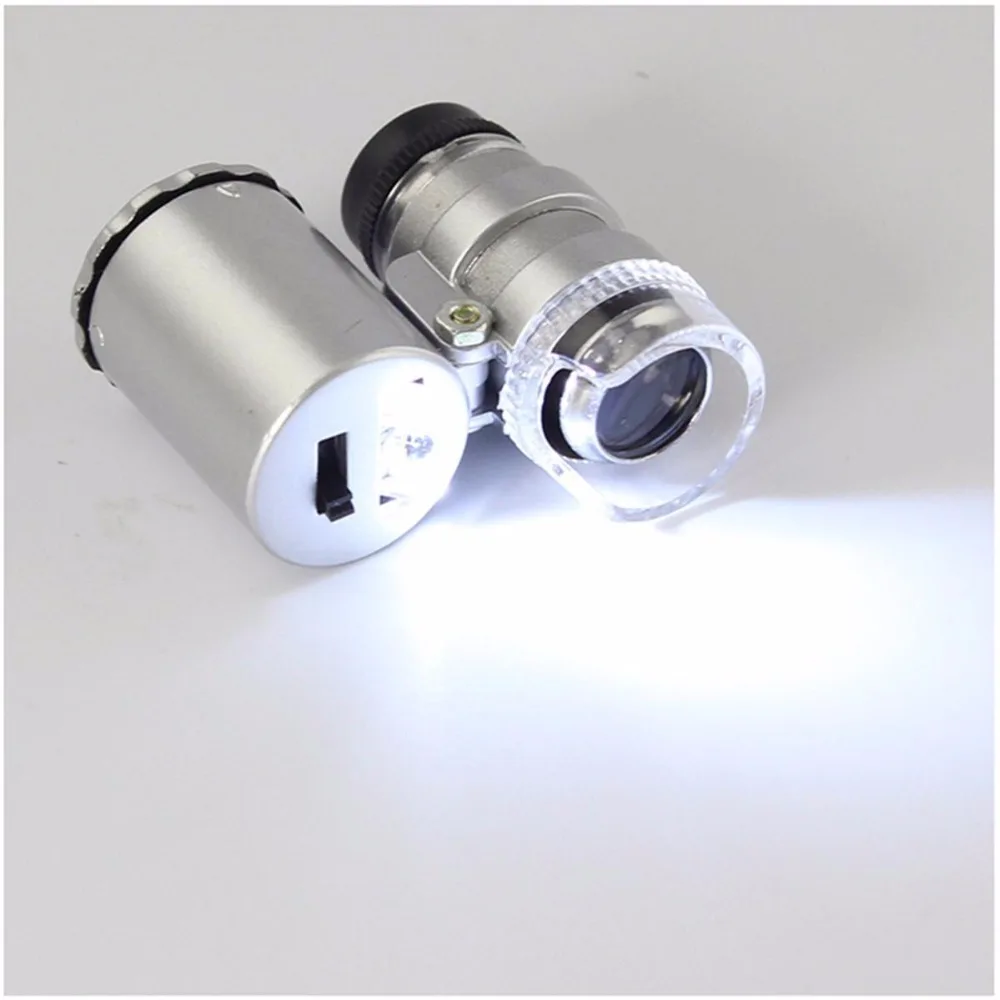 Абсолютно Новый 60x ручной мини-микроскоп Лупа ювелира с светодиодный подсветкой |