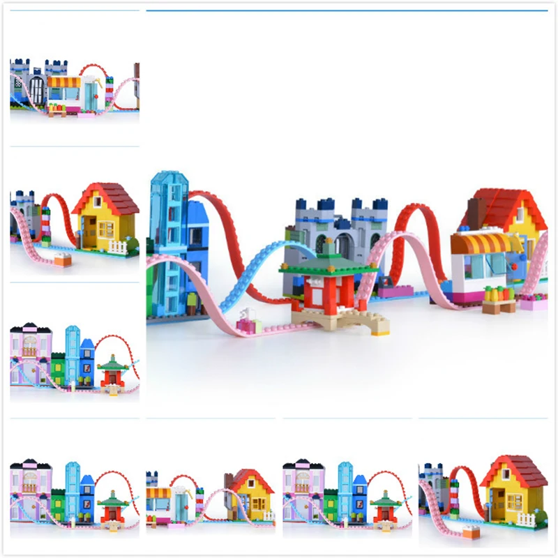 Детский конструктор из мягкого силикона 2x115 точек 92 см|block plate|building block platetoy brick |