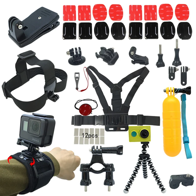 27 в 1 Набор аксессуаров для экшн-камеры GoPro hero 8 7 6 4 Session SJCAM EKEN Xiaomi Yi 4k сумка камеры