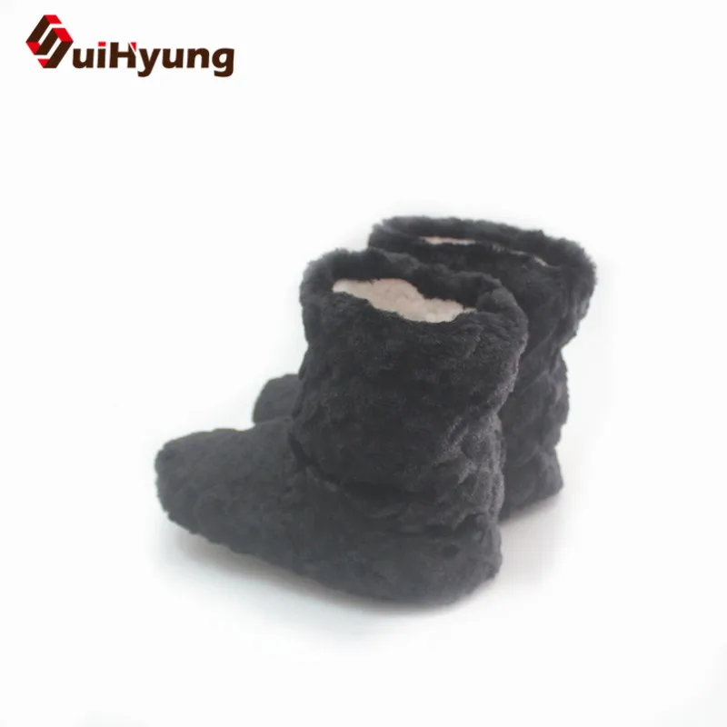 Suihyung/домашние тапочки; зимняя теплая мягкая хлопковая обувь из флока; однотонные женские плюшевые тапочки; нескользящая домашняя обувь на плоской подошве