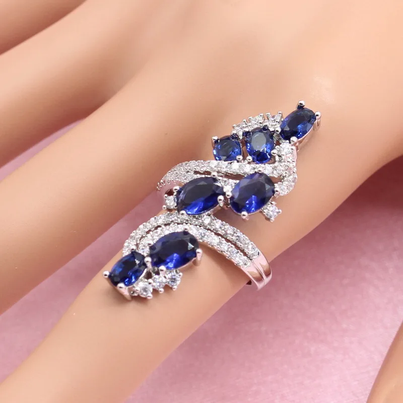 Комплект из колье серёг кольца и браслета с фианитом|Ювелирные наборы для