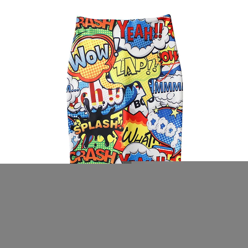 Женские юбки-карандаш в стиле Харадзюку с красочным рисунком! С буквенным