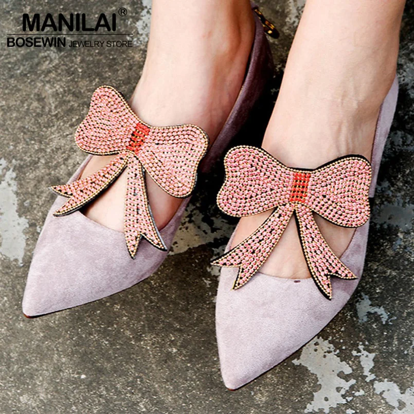 MANILAI 2 шт. пара роскошные стразы с бантом ножные браслеты для браслетов и ботинок