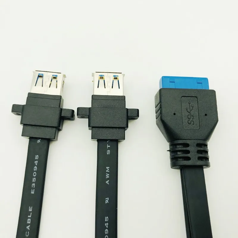 Коннектор H1111Z USB 3 0 для панельного крепления двухпортовый с внутренней резьбой