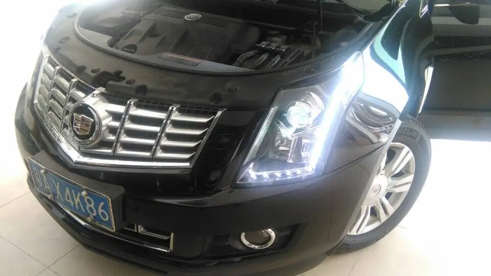 Для Cadillac SRX Светодиодная лента головной свет с линзы проектора bi xenon 2010 2013 год LD|ld