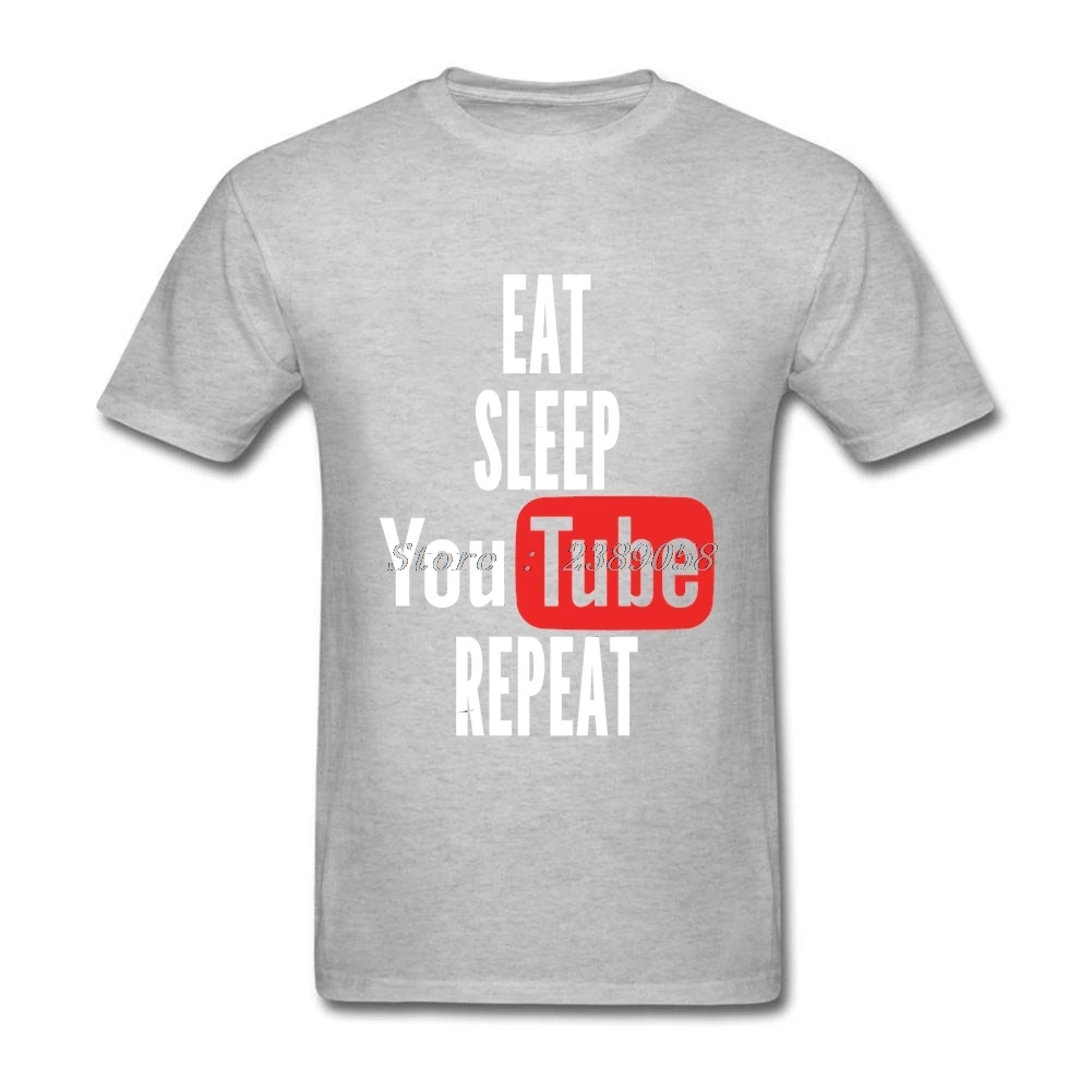 Модная брендовая футболка для мужчин с коротким рукавом надписью Eat Sleep Youtube Repeat