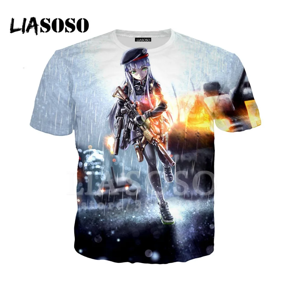 LIASOSO 3D принт для женщин и мужчин аниме девушка фронтальная футболка Летняя хип
