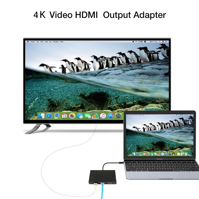 YUNCLOUD usb type C 3 1 концентратор для VGA RJ45 Gigabit Ethernet HDMI SD Card Reader 0 5 мм аудио PD зарядный