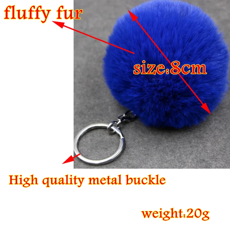 1 Piece!!! Top Quality Silver Metal Buckle Key Chain Faux Rabbit Fur Ball Pendant Bag Keychain Small Gift 17 Colors | Украшения и