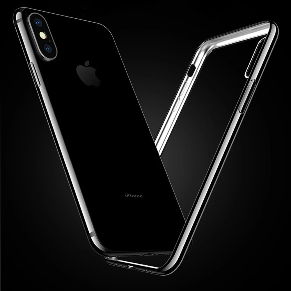 Прозрачный чехол для телефона Apple iPhone X XR XS Max 8 7 6S 6 Plus 5 5S SE мягкие прозрачные чехлы