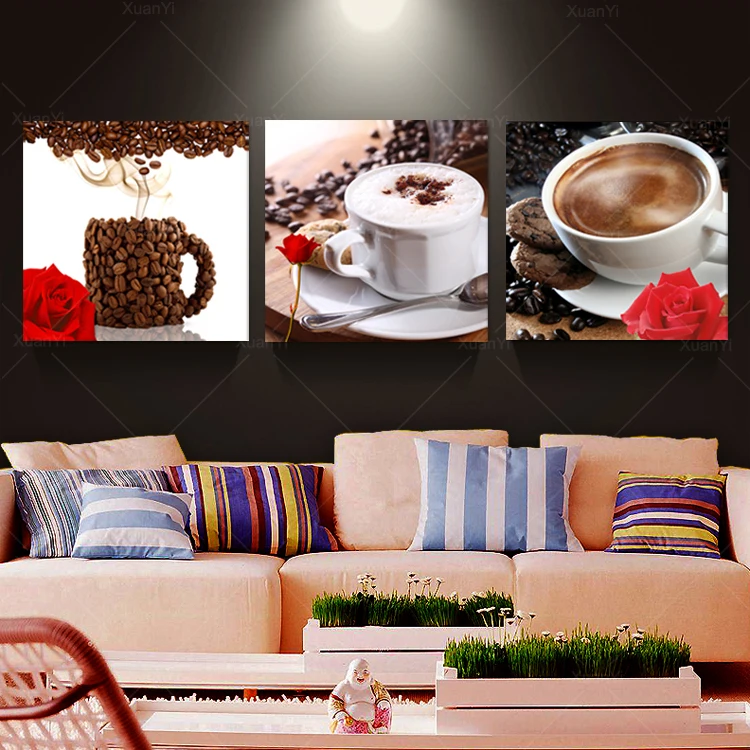 Комплект из 3 предметов с абстрактным принтом жизнь Кофе живопись Картина на