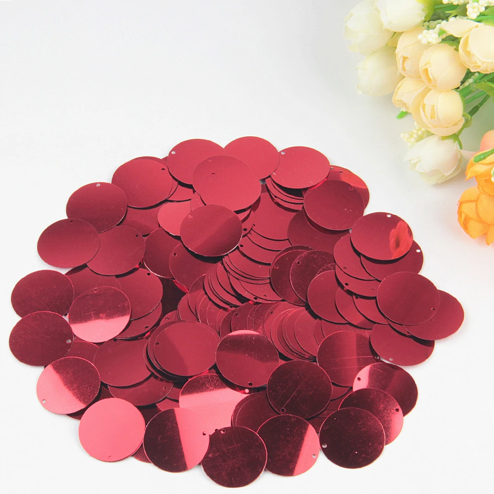 25mm red Блестки Красные Блестки 3 мм-25 мм ПВХ свободные блестки пайетки дизайн ногтей Скрапбукинг шитье DIY Свадебные украшения Lentejuelas - Цвет: 25mm red