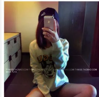 2014 New Autumn Women Lady Printed mickey Sweatshirt Hoody Hoodies Tracksuits Pullovers Sport Suit Tops Outerwear For Woman | Женская