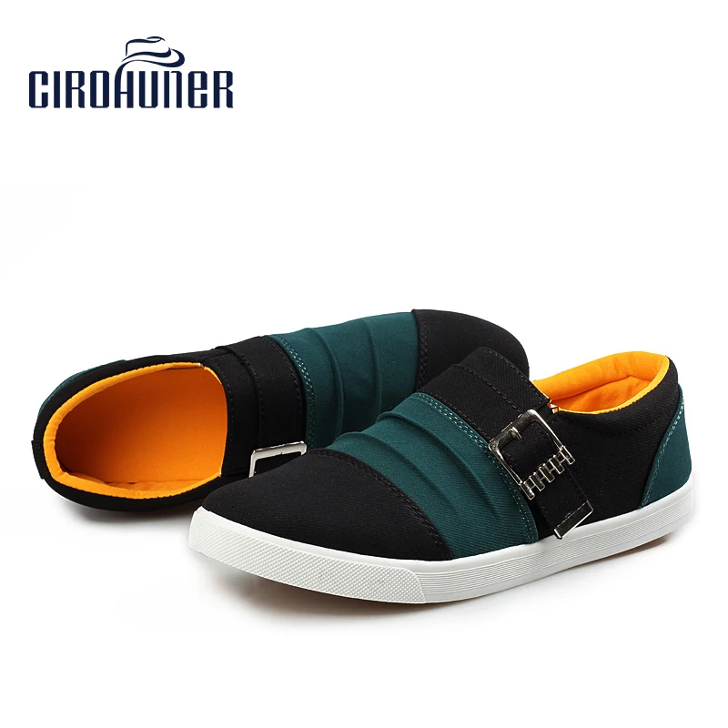 CIROHUNERMen Canvas Shoes Sneakers For Spring Slip On Breathable Fomal Dress Shoe Men Outdoor England Fashion Simple Footwear |