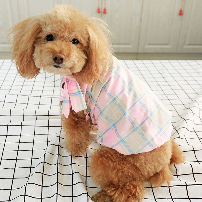 DOGGYZSTYL летняя жилетка для собак Pet розовая Повседневная футболка с галстуком